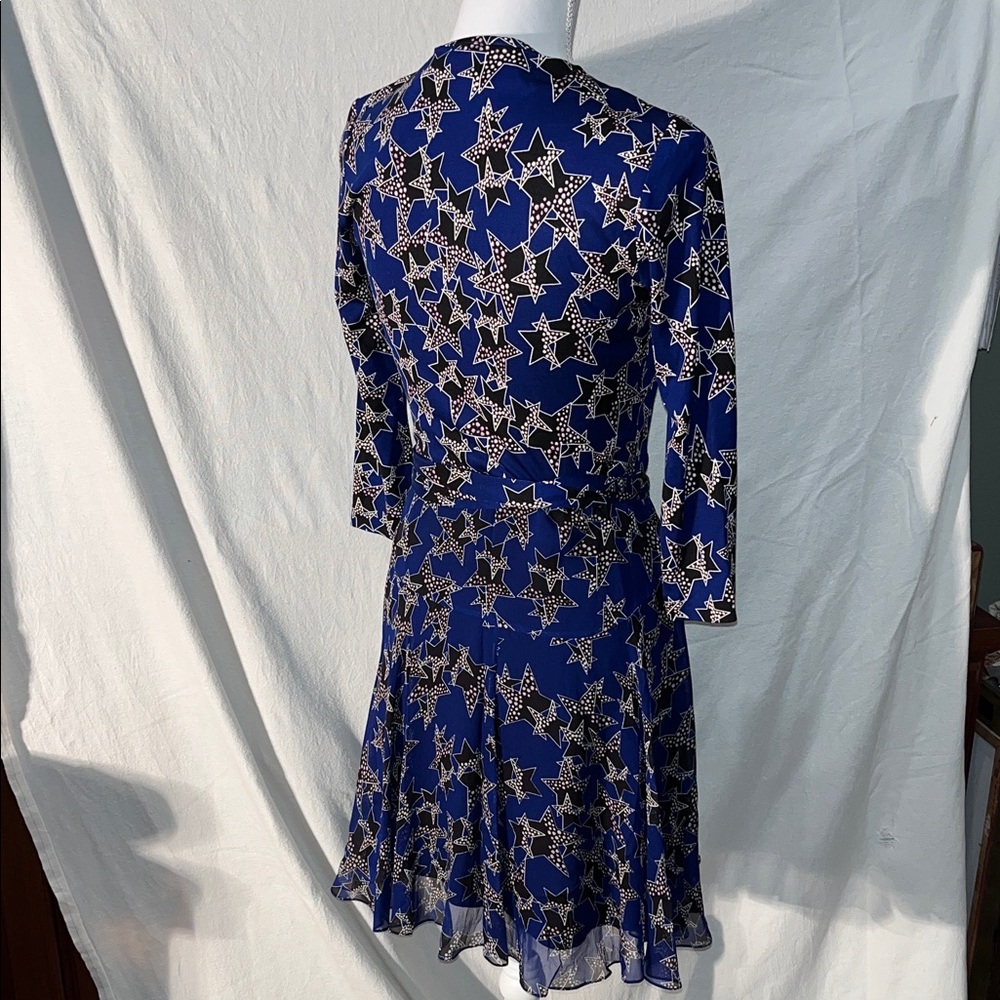Diane Von Furstenberg Blue Star Wrap Dress - image 5